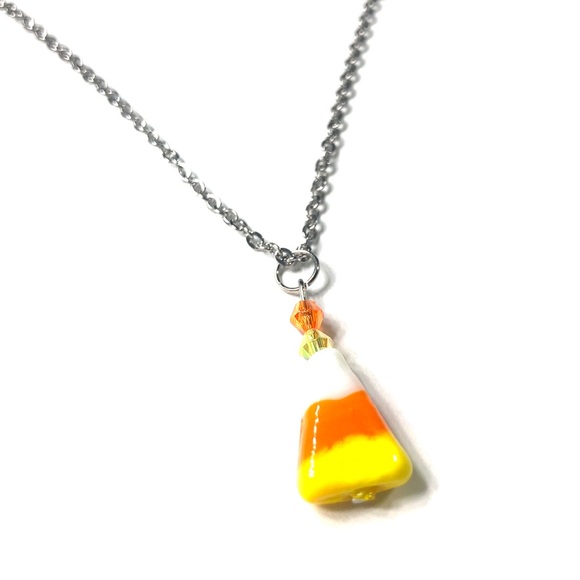 Handmade Candy Corn Pendant Women Halloween Fall Thanksgiving Party Gift - Picture 1 of 6